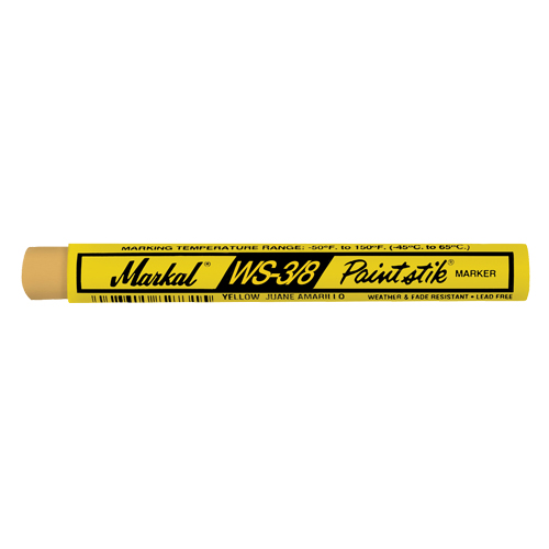 B&acirc;ton de peinture WS-3/8 Paintstik, B&acirc;ton plein, Jaune Mukwa Safety Services