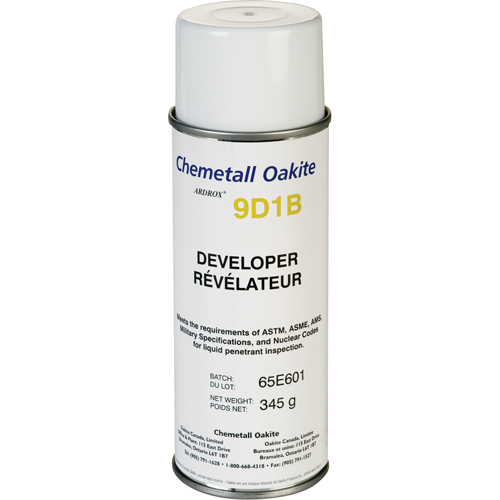 9D1B Non-Aqueous Developers, Aerosol Can Mukwa Safety Services