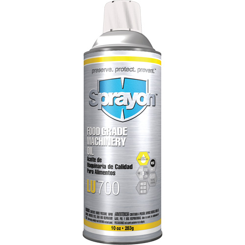 LU700 Food Grade Machinery Oil, 10 oz., Aerosol Can Mukwa Safety Services