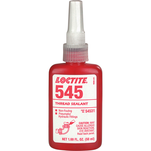 Thread Sealant 545 Hydraulic/Pneumatic Sealant, Bottle, 50 ml, -54° C - 149° C/-65° F - 300° F Mukwa Safety Services