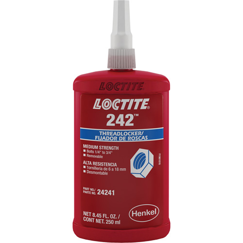 Threadlocker 242 , Blue, Medium, 250 ml, Bottle Mukwa Safety Services