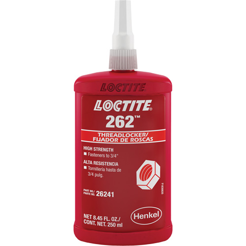 Threadlocker 262, Red, High, 250 ml, Bottle Mukwa Safety Services