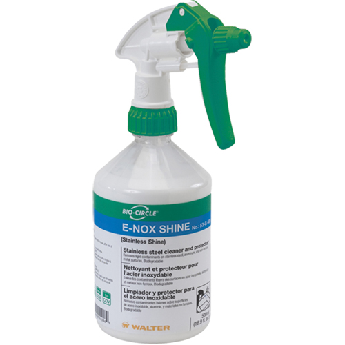 Nettoyant et protecteur de surface en acier inoxydable E-Nox Shine, 500 ml, Bouteille &agrave; g&acirc;chette Mukwa Safety Services