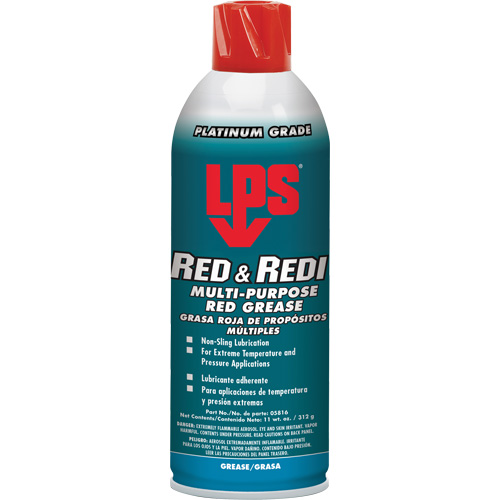 Red & Redi Multi-Purpose Red Grease, 16 oz., Aerosol Can Mukwa Safety Services