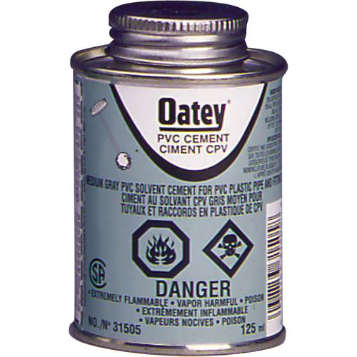 PVC Medium-Duty Cement, 946 ml, Brush-Top Can, Grey Mukwa Safety Services