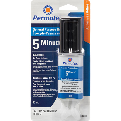 &eacute;poxy  5 minutes  &agrave; usage g&eacute;n&eacute;ral PermaPoxy, 29,5 ml, &eacute;poxyde, Deux composants, Transparent Mukwa Safety Services