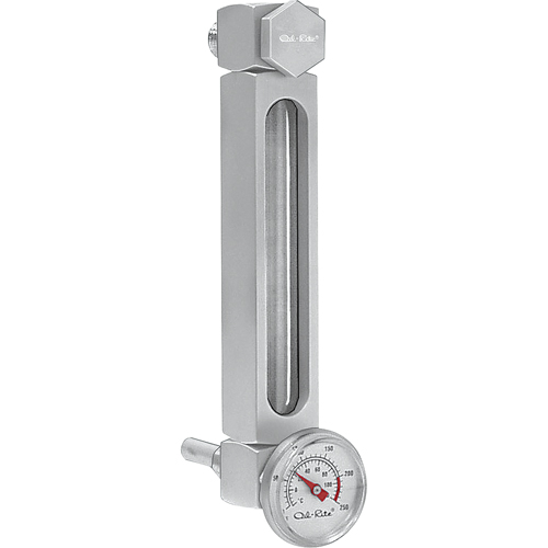 Indicateur de niveau &agrave; liquide en Aluminium, Filet&eacute;, 9" lo, 205°F (96,11° C) Mukwa Safety Services