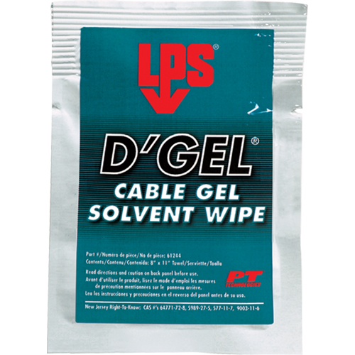 Solvant de gel D'Gel pour c&acirc;bles, Sachets Mukwa Safety Services