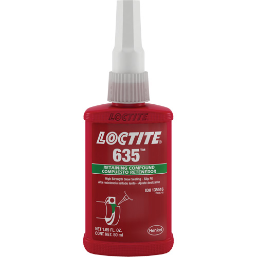 Loctite&reg; 635 Retaining Compound, 50 ml, Bottle, Green Mukwa Safety Services