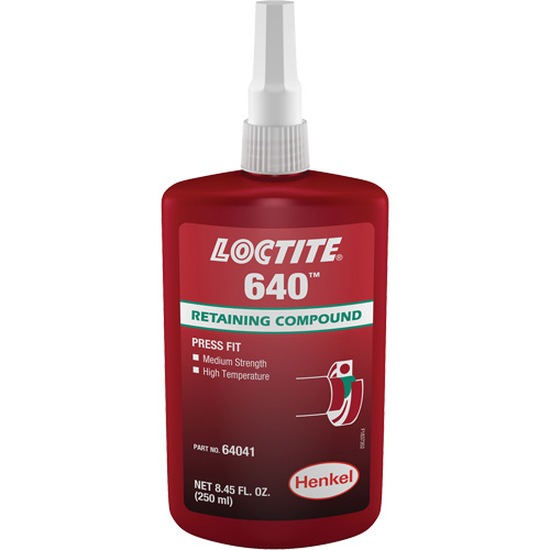 Loctite&reg; 640 Retaining Compound, 250 ml, Bottle, Green Mukwa Safety Services
