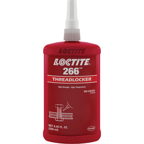 266 Threadlocker, Red, High, 250 ml, Bottle Mukwa Safety Services
