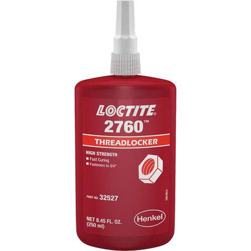 2760 Threadlocker, Red, High, 250 ml, Bottle Mukwa Safety Services