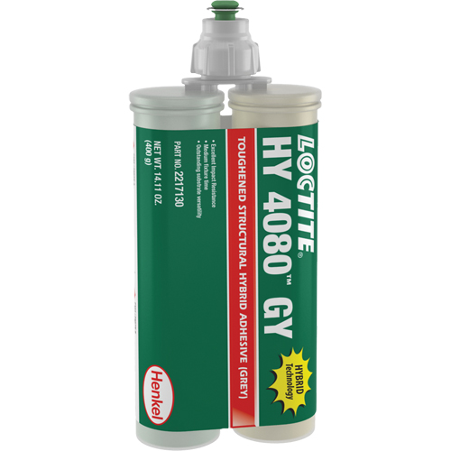 HY 4080 GY Structural Repair Hybrid Adhesive, Two-Part, Dual Cartridge, 400 g, Grey Mukwa Safety Services