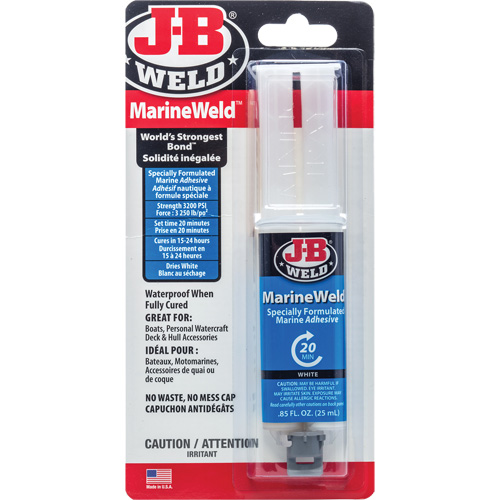 MarineWeld Adhesive, 25 ml, Syringe, Two-Part, White Mukwa Safety Services