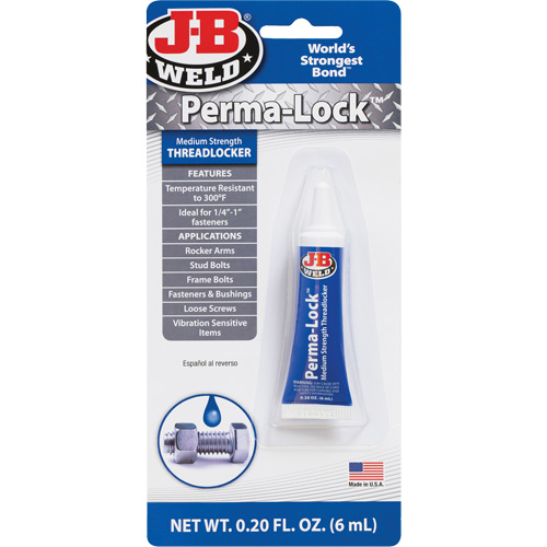 Perma-Lock Threadlocker, Blue, Medium, 6 ml, Tube Mukwa Safety Services