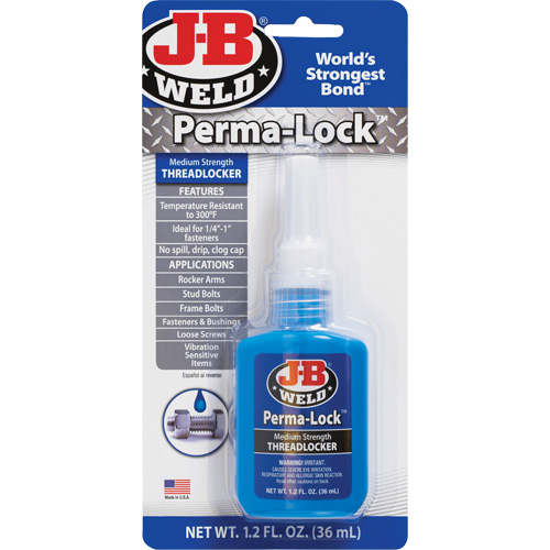 Perma-Lock Threadlocker, Blue, Medium, 36 ml, Bottle Mukwa Safety Services