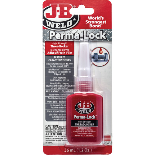 Perma-Lock Threadlocker, Red, High, 36 ml, Bottle Mukwa Safety Services