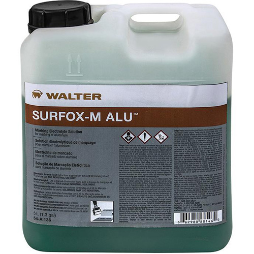 Solution &eacute;lectrolytique de marquage sur l'aluminium Surfox-M Mukwa Safety Services