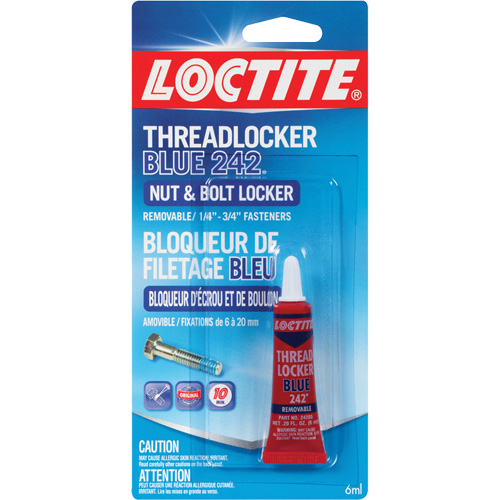 242 Threadlocker, Blue, Medium, 6 ml, Tube Mukwa Safety Services