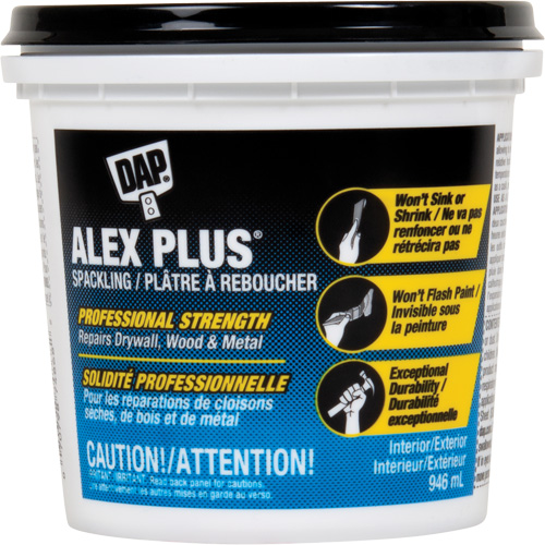Pl&acirc;tre &agrave; reboucher Alex Plus, 946 ml, Contenant en plastique Mukwa Safety Services