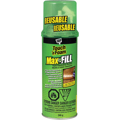 Touch 'n Foam&reg; Max Fill Triple Expanding Sealant, 340 g, Aerosol Can, Cream Mukwa Safety Services