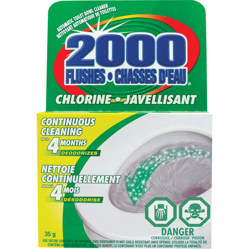 2000 Flushes&reg; Bleach Toilet Bowl Cleaner, 35 g, Tablet Mukwa Safety Services