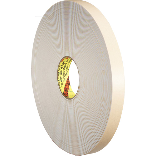 Double-Coated Foam Tape, 33 m (108') L x 25.4 mm (1") W, 62 mils, Polyethylene Mukwa Safety Services