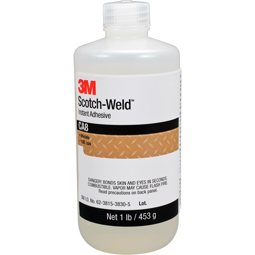Adh&eacute;sif instantan&eacute; CA8 Scotch-Weld, Transparent, Bouteille, 1 lb Mukwa Safety Services