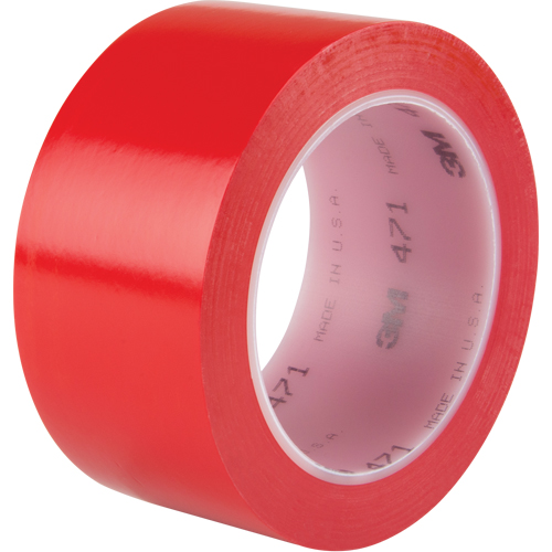 471 Vinyl Tape, 50.8 mm (2") W x 32.9 m (108') L, 5.3 mils, Red Mukwa Safety Services