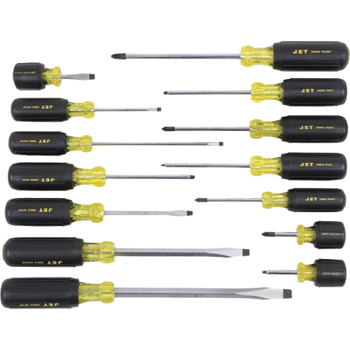 JKS-14S Cushion Grip Screwdriver Set, 14 Pcs. Mukwa Safety Services