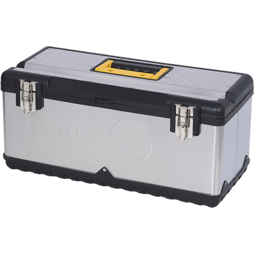 JPSTB-22 Stainless Steel Hand Tool Box, 11" D x 22-1/2" W x 10-3/4" H, Black/Grey Mukwa Safety Services