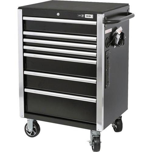 HDRC2807 HD Series Roller Cabinet, 7 Drawers, 27-4/5" W x 21-27/50" D x 40-31/100" H, Black Mukwa Safety Services