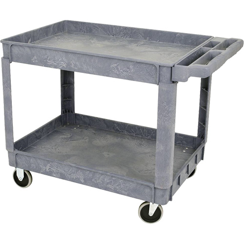 JPTC-3624 Chariot d'atelier robuste en polypropyl&egrave;ne, 2 niveaux, 46" la x 25-1/2" p x 33-1/4" h, 500 lb Cap Mukwa Safety Services