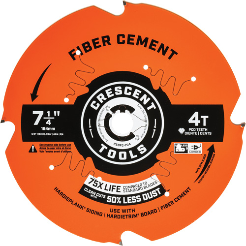 Circular Saw Blade, 7-1/4", 4 Teeth, Cement Use Mukwa Safety Services