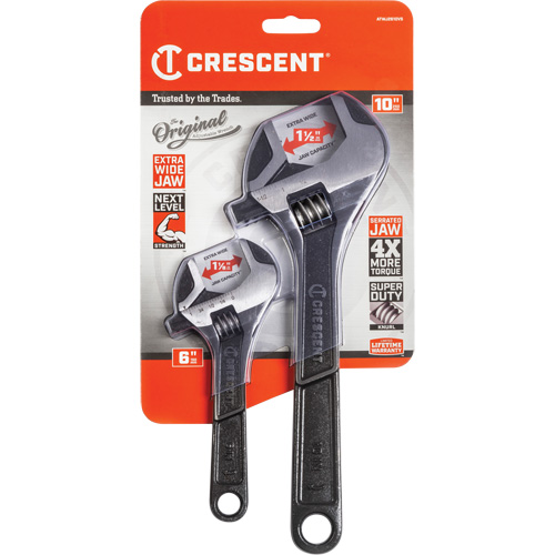 Wide-Jaw Wrench Set, Adjustable, 2 Pieces, Imperial Mukwa Safety Services