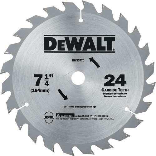Carbide Circular Saw Blade, 7-1/4", 24 Teeth Mukwa Safety Services