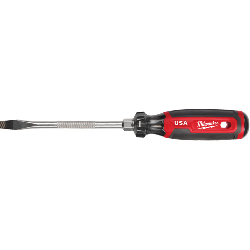 Slotted Screwdriver, 5/16" Tip, Round, 279 mm L, Cushion Grip Handle Mukwa Safety Services