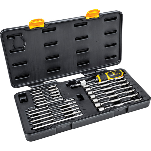 20 Pc. 1/4" Drive Torque Screwdriver Set, 10 - 50 in. lbs. Torque Range, 16" Length Mukwa Safety Services