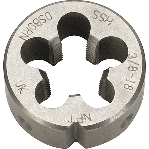 Pipe Die, 3/8"-18 Thread, High Speed Steel Mukwa Safety Services