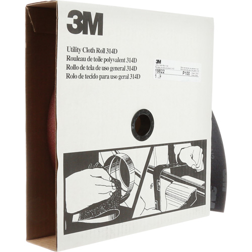Rouleau de toile abrasive utilitaire 314D, 2" la x 150' lo, Grain 100J Mukwa Safety Services