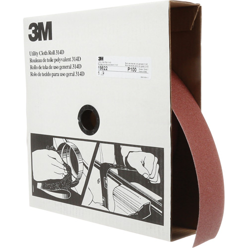 Rouleau de toile abrasive utilitaire 314D, 2" la x 150' lo, Grain 100J Mukwa Safety Services