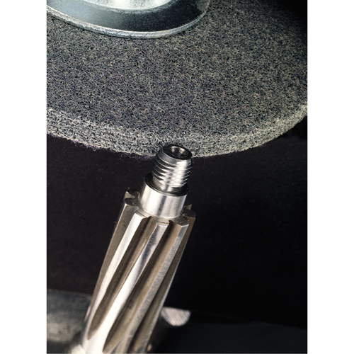 Meules homog&egrave;nes d'&eacute;barbage EXL Scotch-Brite, 1" x 1", Arbre de 3/16", Grain de 2A, Oxyde d'aluminium Mukwa Safety Services