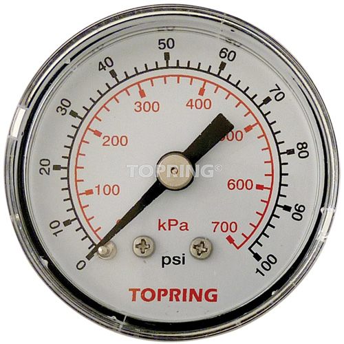 Pressure Gauge, 1-1/2" , 0 - 100 psi, Back Mount, Analogue Mukwa Safety Services