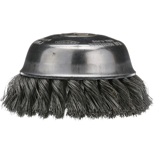 Brosse boisseau &agrave; fil nou&eacute;, 4" dia. x 5/8"-11 arbre Mukwa Safety Services