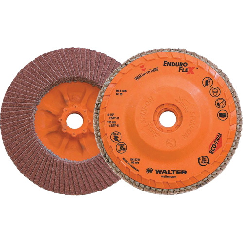 Enduro-Flex Flap Disc, 4-1/2" x 5/8"-11, Type 27, 60 Grit, Zirconia Alumina Mukwa Safety Services