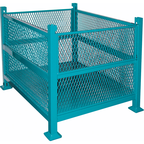 Open Mesh Containers, 2 Drop Gates, 3000 lbs. Capacity, 34.5" W x 40.5" D x 32.25" H Mukwa Safety Services