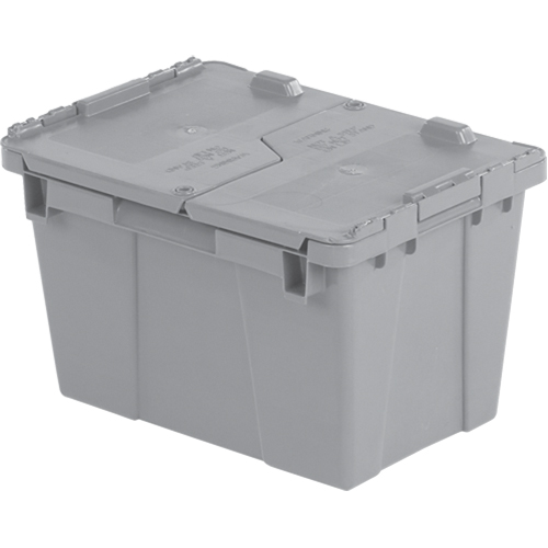 Contenants de distribution Flipak en plastique poly&eacute;thyl&egrave;ne (PE), 15,2" x 10,9" x 9,7", Gris Mukwa Safety Services