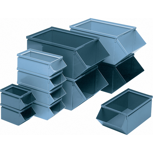 Steel Bin, 100 lbs. Cap., 12" W x 20-1/2" D x 9-1/2" H, Blue Mukwa Safety Services