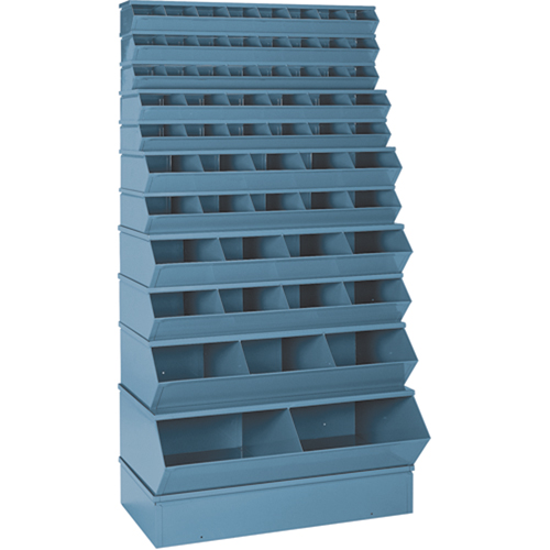 Sectional Bin Units, 100 lbs. Cap., 37" W x 8" D x 4-1/2" H, Blue Mukwa Safety Services