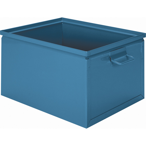 Steel Stacking Box, 7.5" W x 13" D x 6" H, Blue Mukwa Safety Services